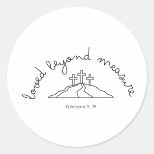 Rond Loved Beyond Measure Sticker Christian Faith Bible