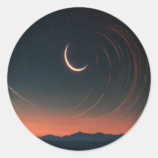 Rond Lune dans le ciel sticker magique