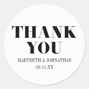 Rond M. et Mme Modern Bold Mariage Sticker