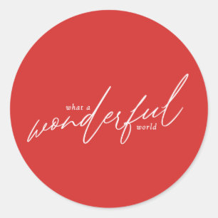 Rond Magnifique Sticker World Gift and Mailing Red