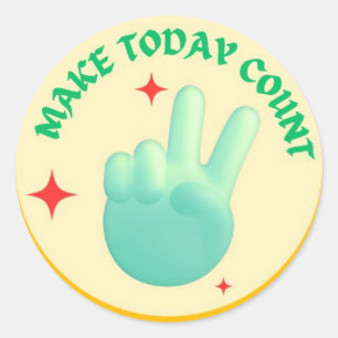 Rond Make Today Count - Sticker à main Retro Peace