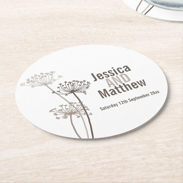 Rond Mariage chervil art graphique dessous de verre en  (Incliné)