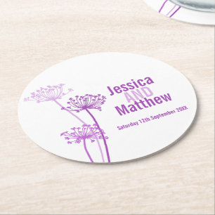 Rond Mariage chervil art graphique dessous de verre en 