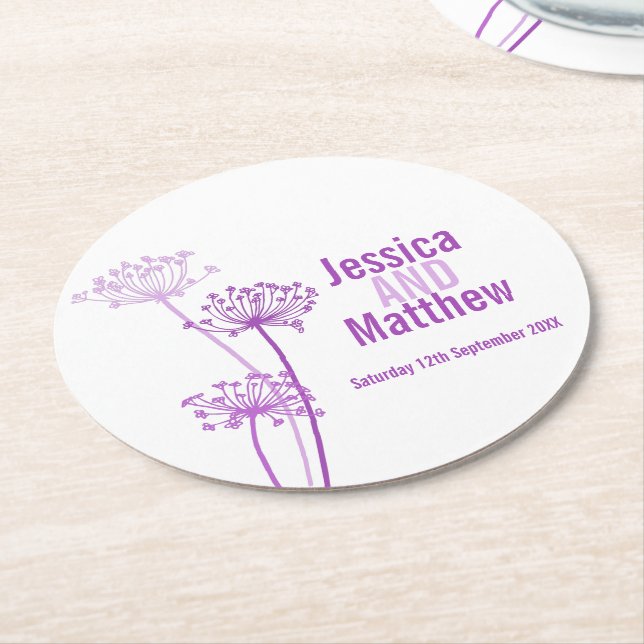 Rond Mariage chervil art graphique dessous de verre en  (Incliné)
