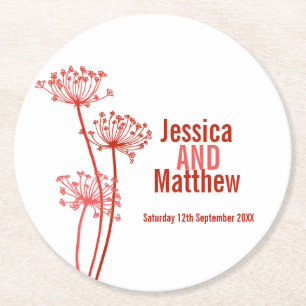 Rond Mariage chervil art graphique dessous de verre en 