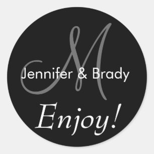 Rond Mariage Dire Mariée Monogramme Favoriser Sticker