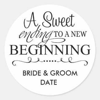Rond MARIAGE FAVOR STICKER Une fin douce