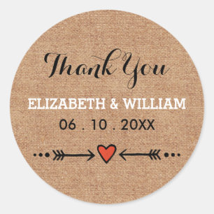 Rond Mariage Merci Sticker Rose Arcs