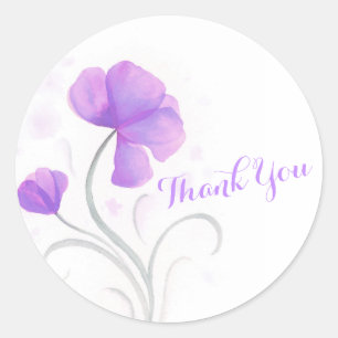 Rond Mariage rose fleur aquarelle merci sticker