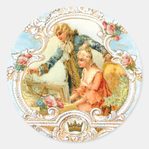 Rond Marie Antoinette Couple musical Sticker baroque