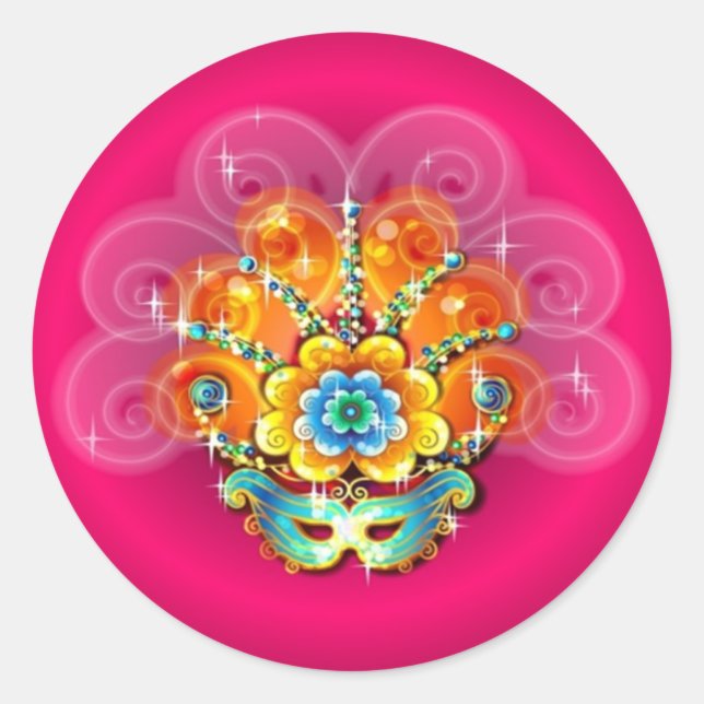 Rond Masque carnaval Sticker (Devant)