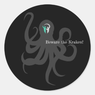 Rond Méfiez-vous du Sticker Kraken
