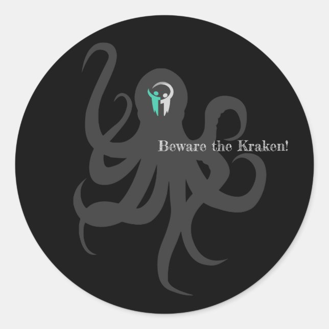 Rond Méfiez-vous du Sticker Kraken (Devant)