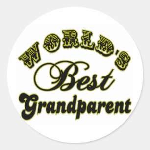 Rond Meilleur Sticker grand-parent au monde