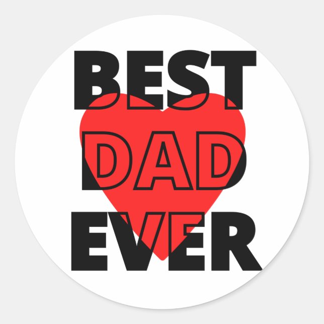 Rond Meilleur Sticker Papa Jamais (Devant)