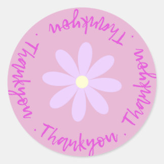 Rond Merci Avec Sticker Flower