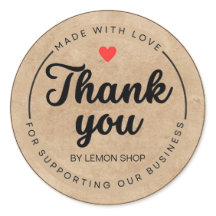 Merci Brown Fabriqué Avec Sticker Cercle D'Amour