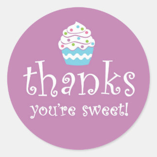 Rond Merci d'être gentil Sticker Cupcake