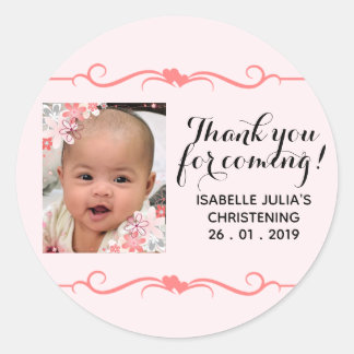 Rond Merci Élégant POUR VENIR ! Sticker Christening