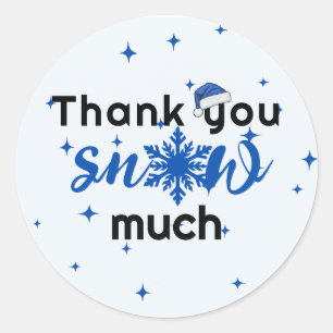 Rond Merci neige beaucoup d'entreprise de Noël Sticker