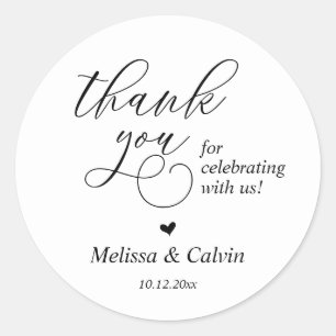 Rond Merci pour célébrer avec nous Sticker Mariage
