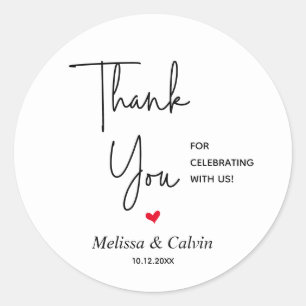 Rond Merci pour célébrer avec nous Sticker Mariage