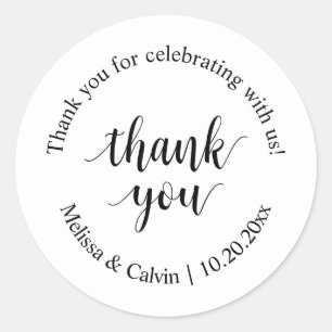 Rond Merci pour célébrer avec nous Sticker Mariage