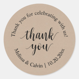 Rond Merci pour célébrer avec nous Sticker Mariage