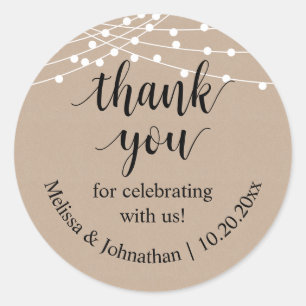 Rond Merci pour célébrer avec nous Sticker Mariage