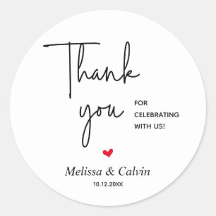 Rond Merci pour célébrer avec nous Sticker Mariage