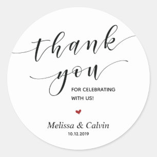 Rond Merci pour célébrer avec nous Sticker Mariage