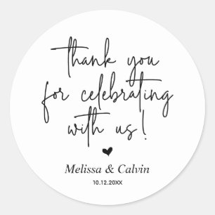 Rond Merci pour célébrer avec nous Sticker Mariage