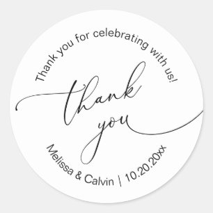 Rond Merci pour célébrer avec nous Sticker Mariage