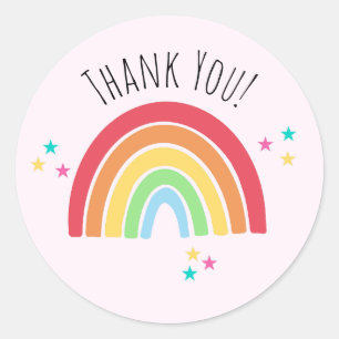 Rond Merci Sticker Arc-en-ciel