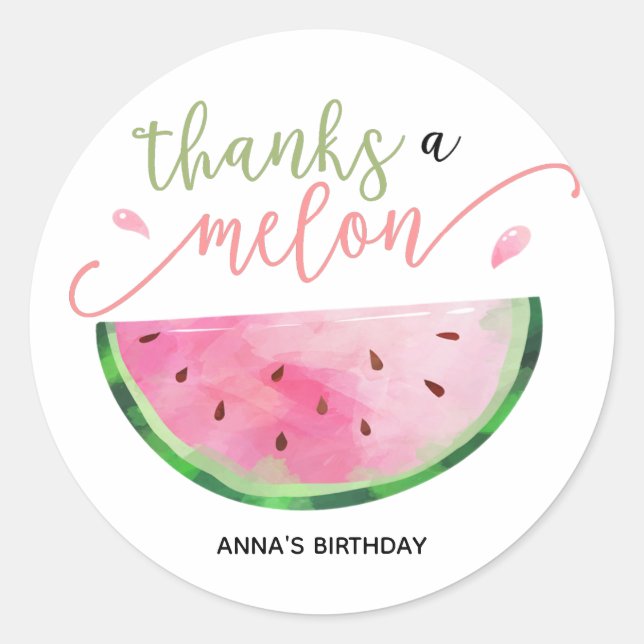 Rond Merci un Melon merci sticker (Devant)