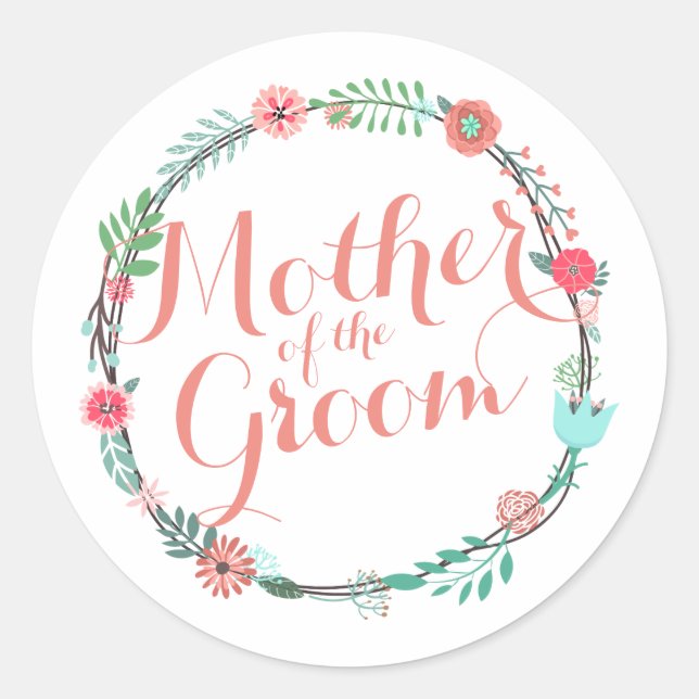Rond Mère de la chambre Élégante Sticker de mariage (Devant)