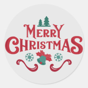 ROND MERRY CRISTMAS STICKER