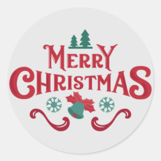 ROND MERRY CRISTMAS STICKER