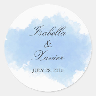 Rond Métrage bleu   Sticker Favor de mariage