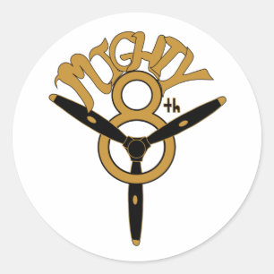Rond Mighty Eighth Army Air Force Round Sticker