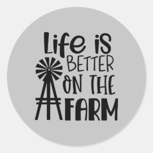 Rond mignon Pays ferme mot art Carré Sticker