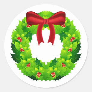 Rond Mignonne couronne de Noël avec Sticker en ruban ro