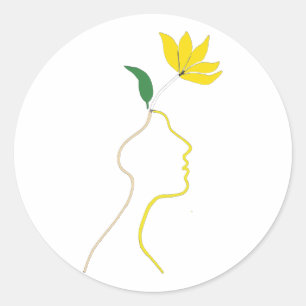 Rond Mineur en Sticker en fleurs - Santé mentale minima