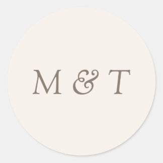Rond Minimalist Wedding Monogram Envelope Seal Sticker