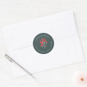Rond Mistletoe Christmas Retourner Adresse Sticker