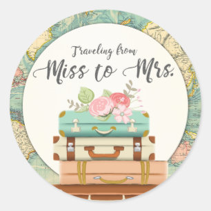 Rond Mlle à Mme Fête des mariées Sticker Enveloppe Scea