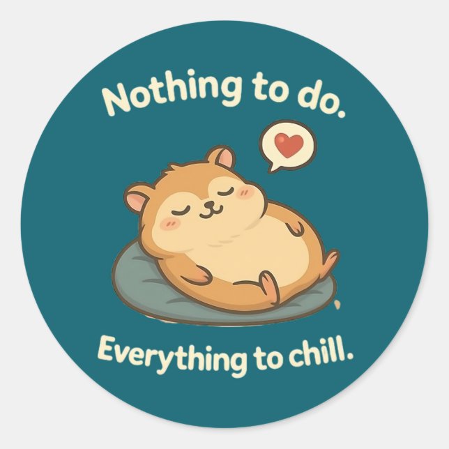 Rond "Mode détente - Sticker à hamster Chubby" (Devant)