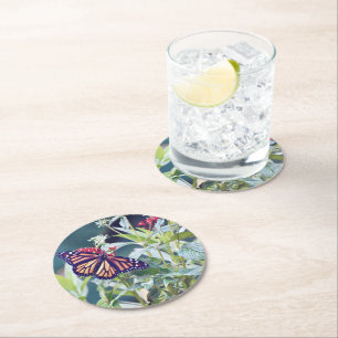 Rond Monarch Butterfly dessous de verre de fête personn