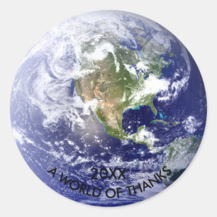 Rond Monde des remerciements - Sticker Cercle