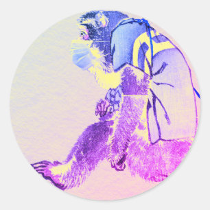 Rond MONKEY JAPONAIS AVEC Sticker PERSONNALISÉ MASQUE V